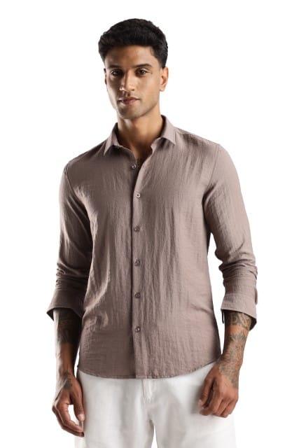 Men Lucas Look Linen Shirt-Lavender