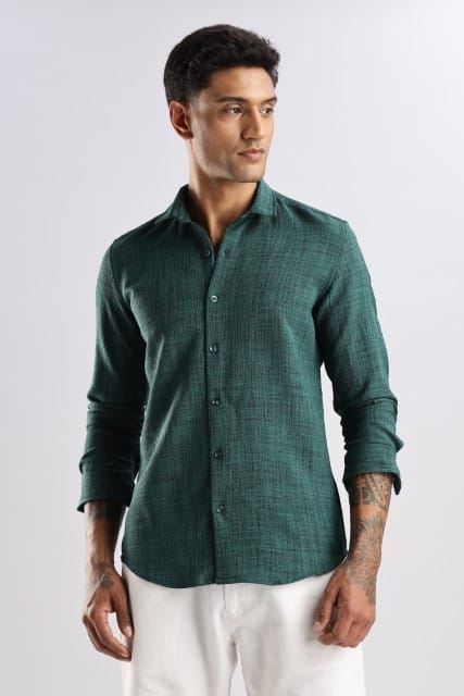 Men Air Like Linen Vintage Shirt-Olive