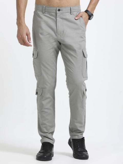 Men Lazy Linen Utility Cargo-Lt Grey