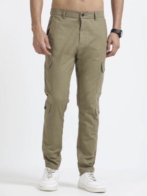 Men Lazy Linen Utility Cargo-Lt Green