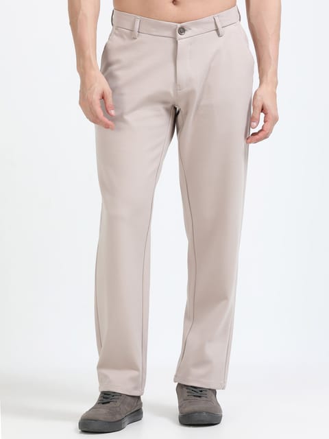 Men Tencil Leisure Trousers-Beige