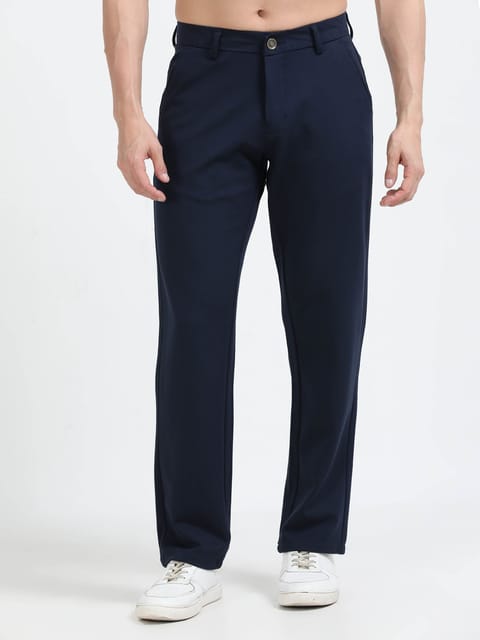 Men Tencil Leisure Trousers-Navy