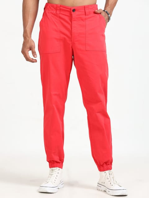 Men Vintage Jogger-Red