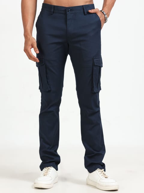 Men Popcorn Dobby Cargo-Navy