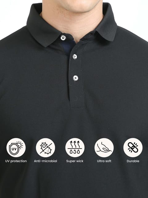 Black Men's Polo T-shirt