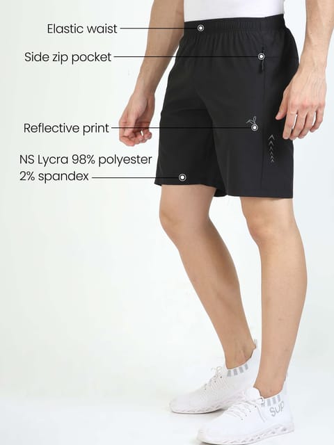 Carbon Black Sports Shorts