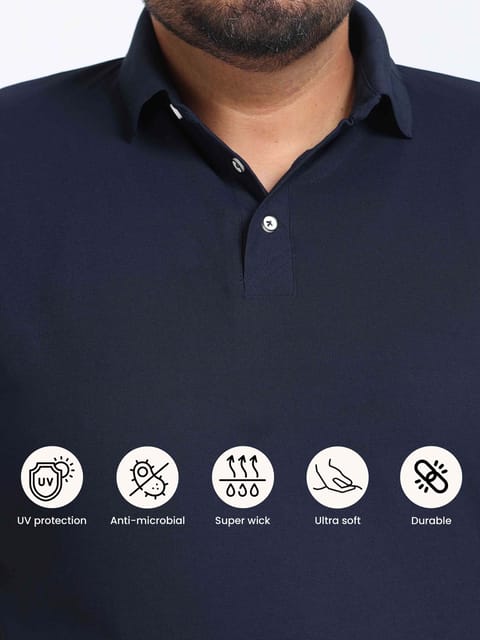 Plus Size True Navy Men's Polo T-shirt