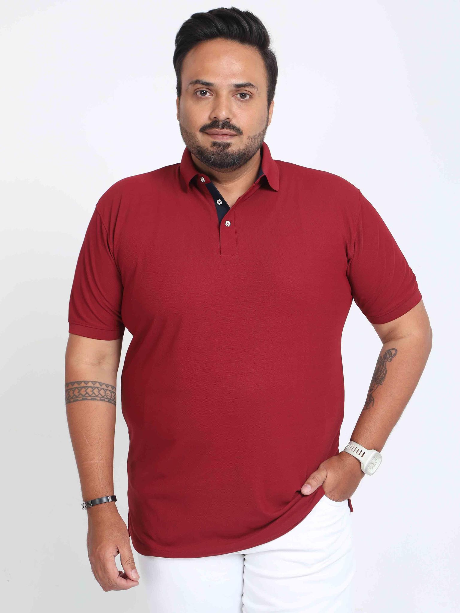 Plus Size French Wine Men's Polo T-shirt