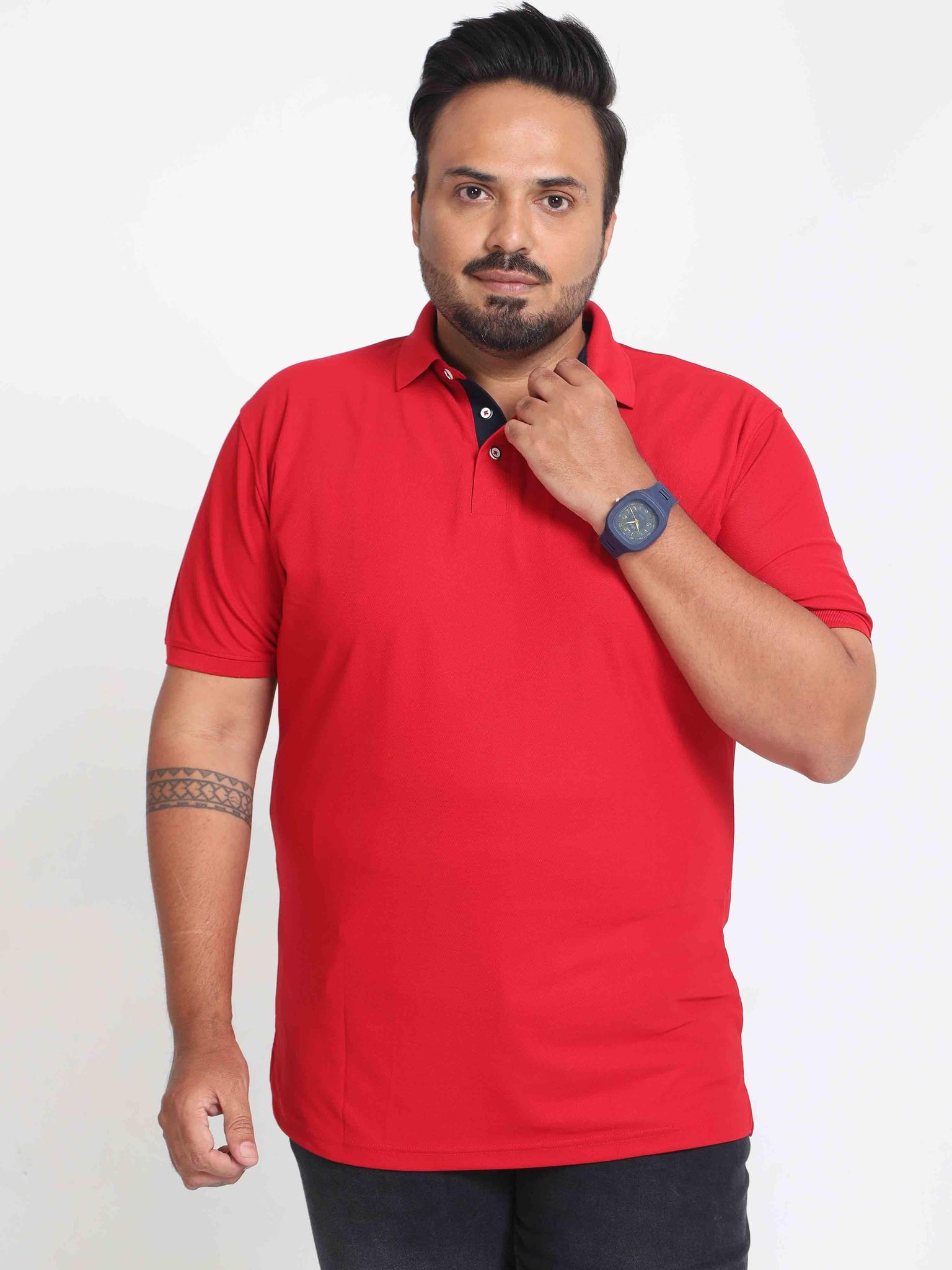 Plus Size Arrow Red Men's Polo T-shirt