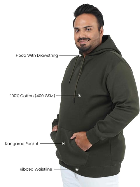 Plus Size Olive Green Hoodie