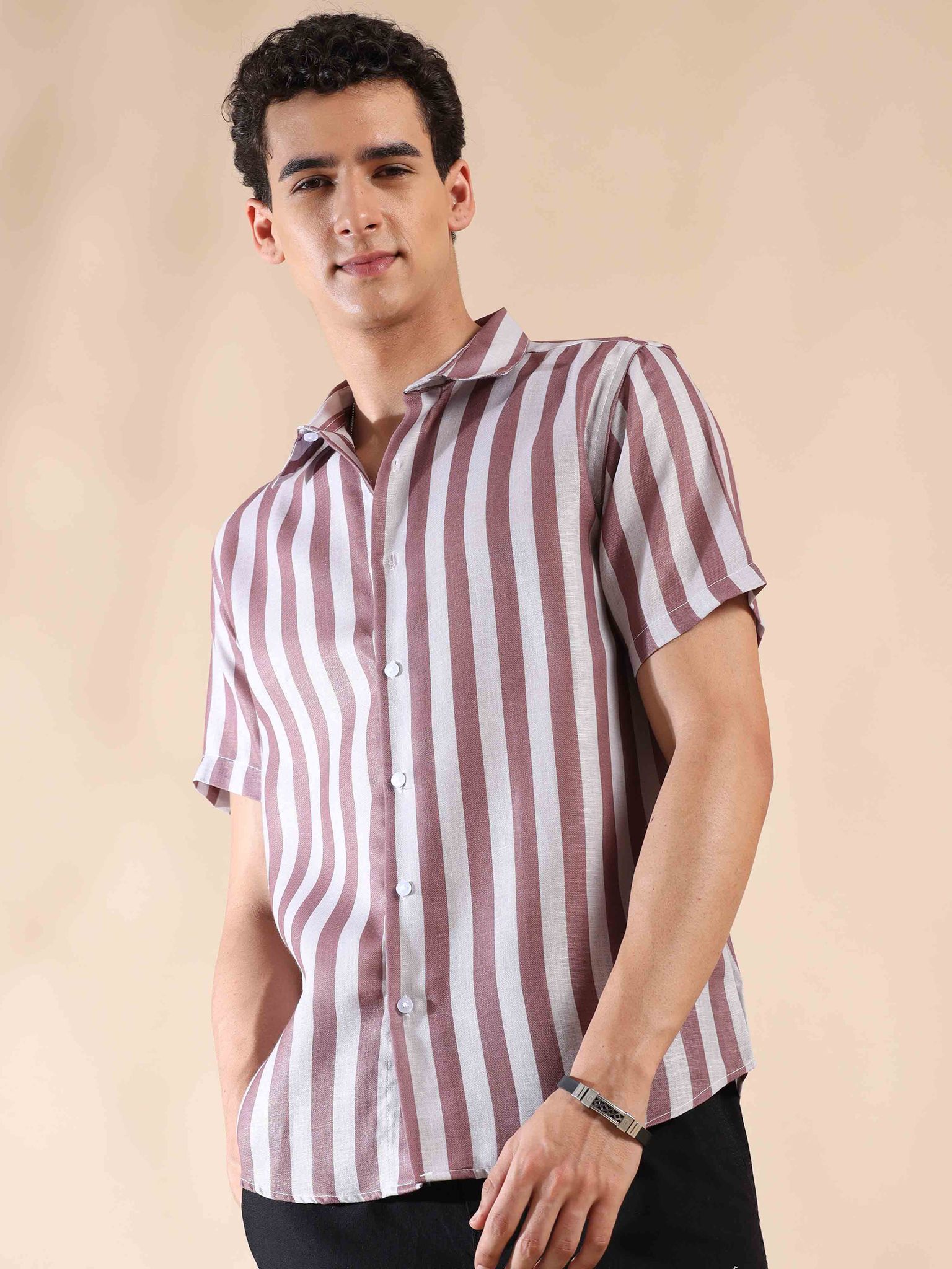 Rosewood Romance Stripes Cotton Shirt