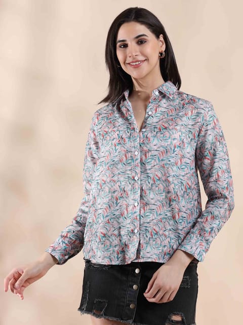 Coral Whisper Cotton Shirt