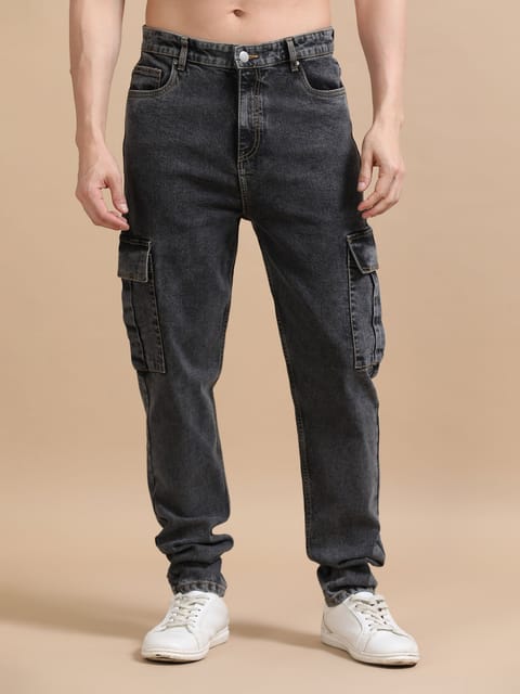 Carbon Black Utility Denim Cargo