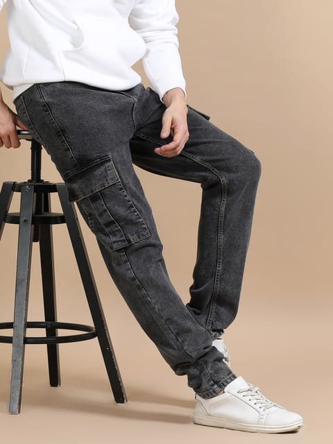 Carbon Black Utility Denim Cargo