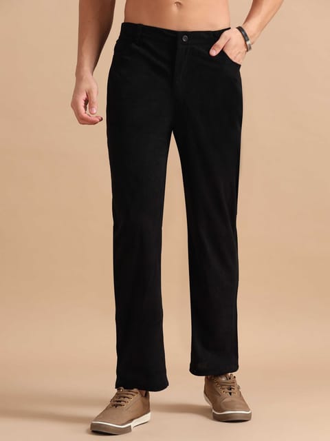 Plus Size Black Corduroy Trousers