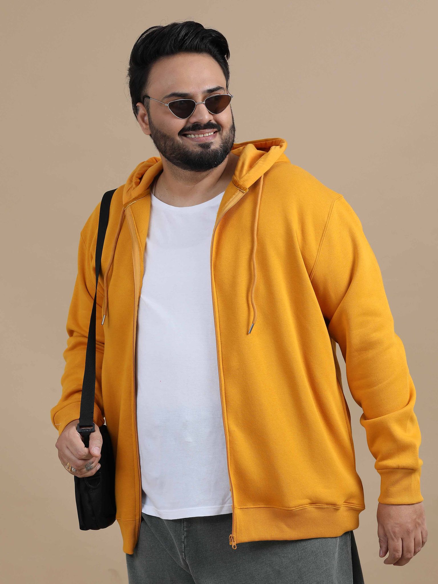 CozyPeak Plus Size Mustard Hoodie