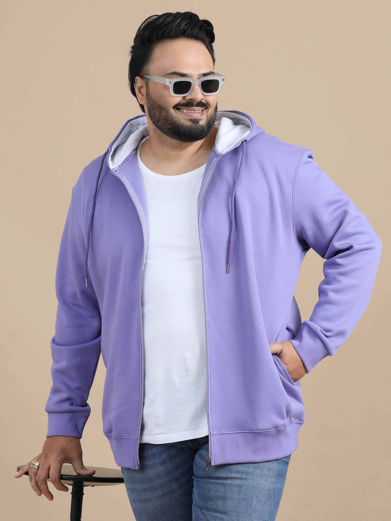 CozyPeak Plus Size Lavender Hoodie