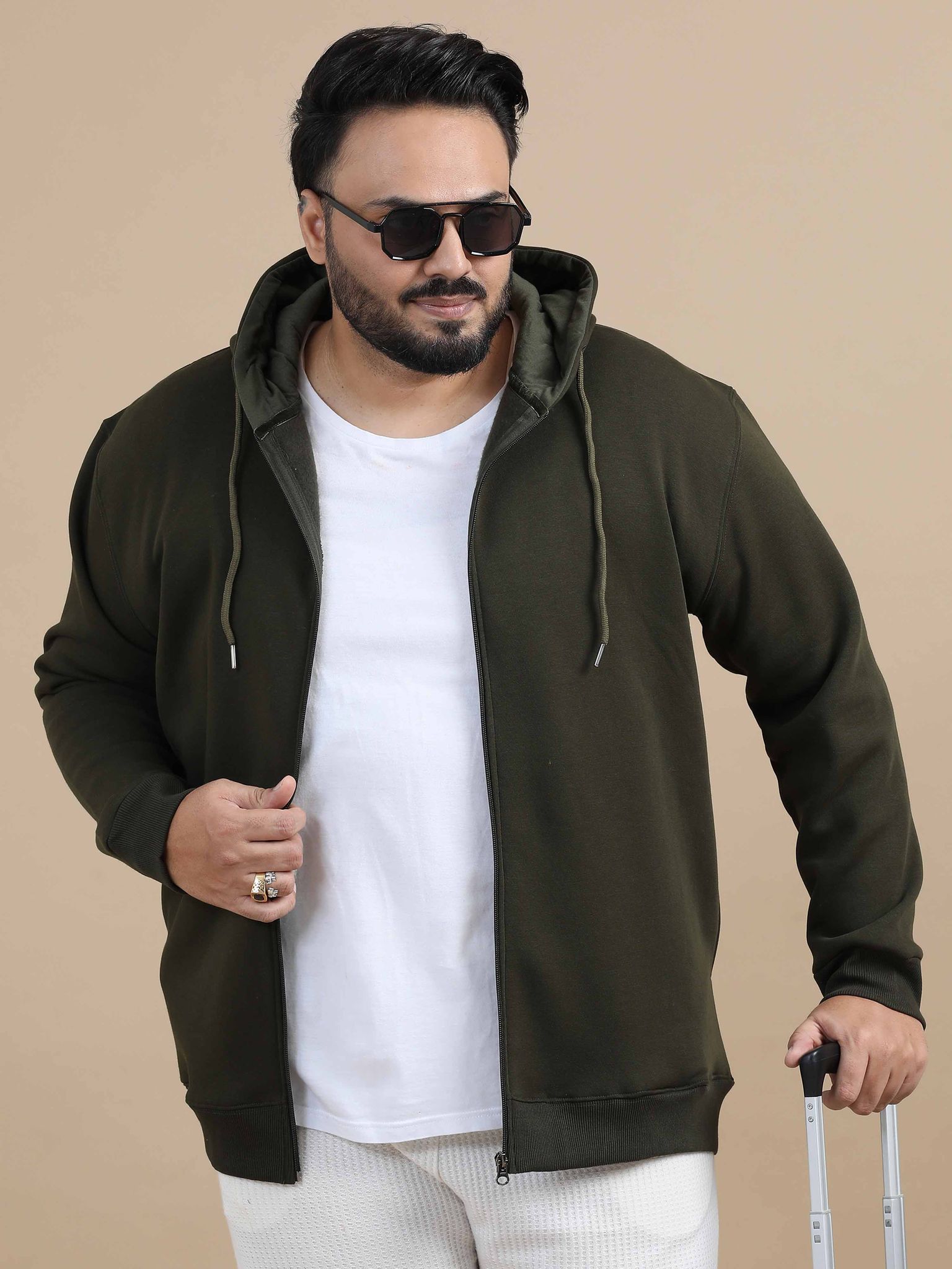 CozyPeak Plus Size Olive Hoodie