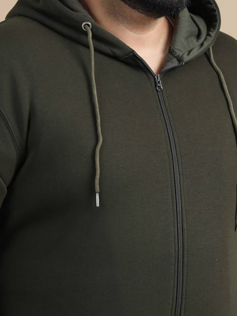 CozyPeak Plus Size Olive Hoodie