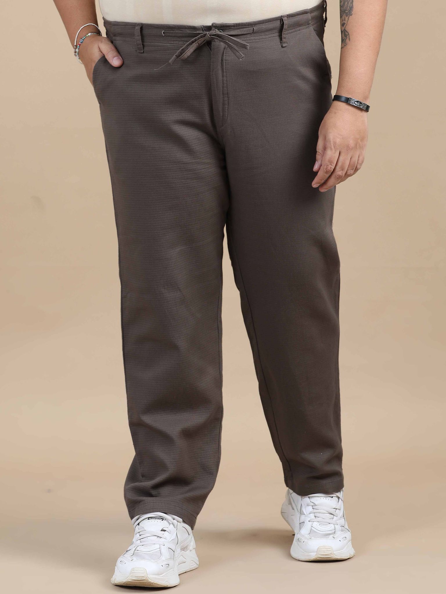 Plus Size Relaxed Fit Trouser-Vampire Grey