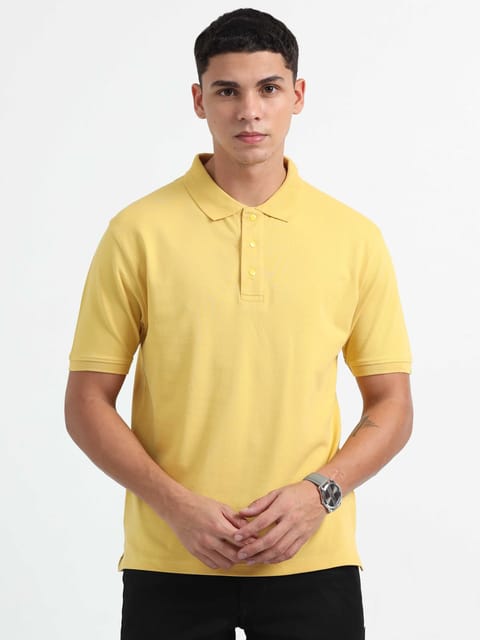 Caslay Organic Cotton - Mustard Polo T-Shirt