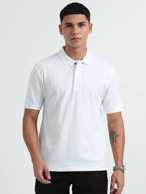 Caslay Organic Cotton - White Polo T-Shirt