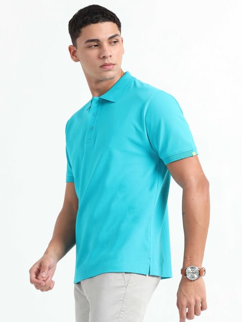 Caslay Organic Cotton - Teal Polo T-Shirt