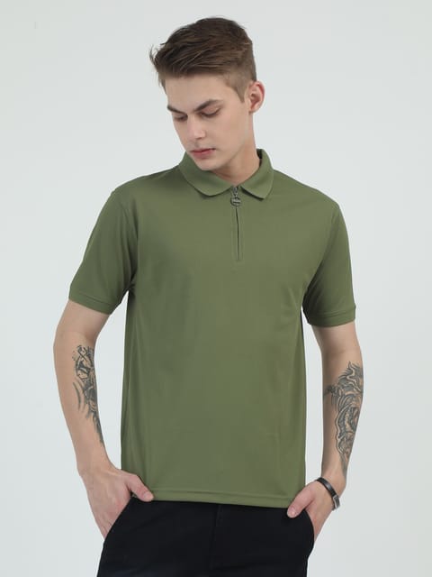 Caslay Quick Dry - Olive Green Polo T-Shirt