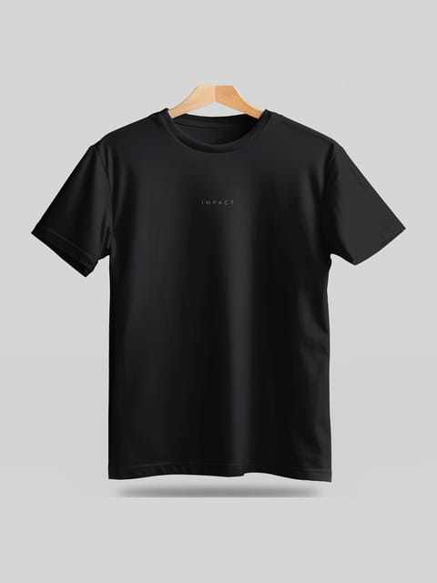 Caslay Sustainable - Impact - Black Crew Neck Printed T-Shirt