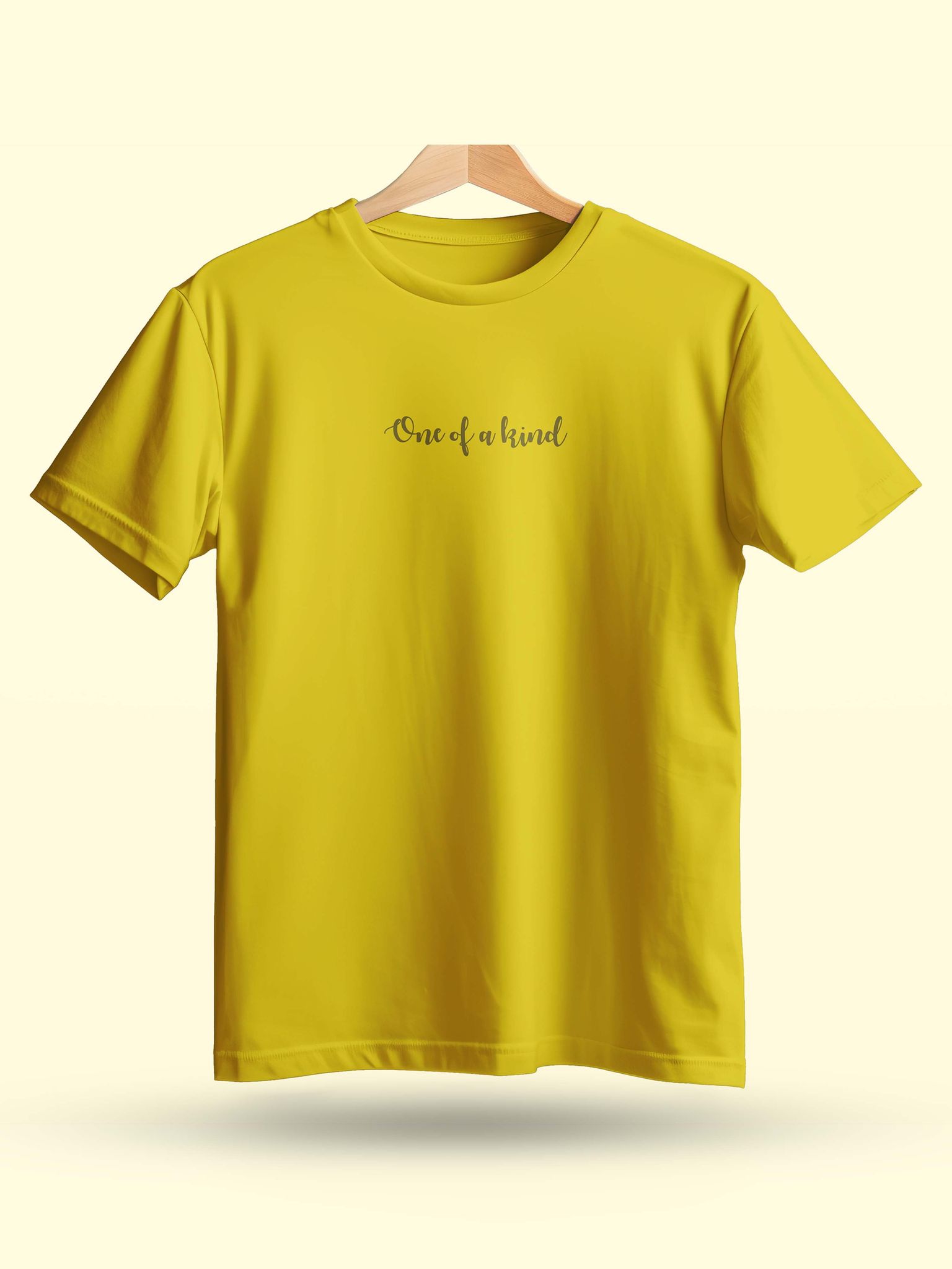 Caslay Sustainable - One Of A Kind - Yellow Crew Neck Printed T-Shirt