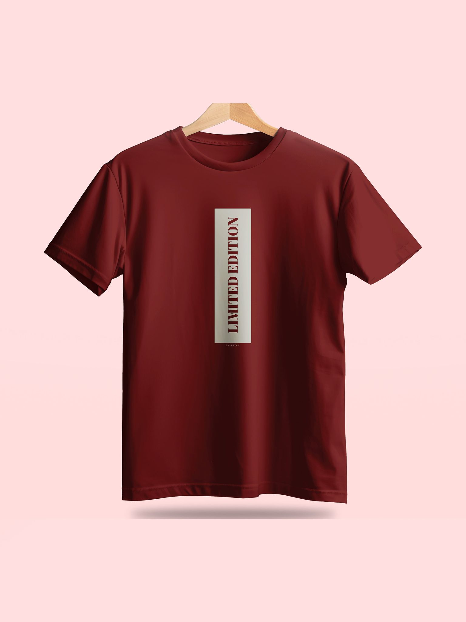 Caslay Sustainable - Limited Edition - Maroon Crew Neck Printed T-Shirt