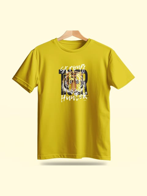 Caslay Sustainable - Hunger For Success - Yellow Crew Neck Printed T-Shirt