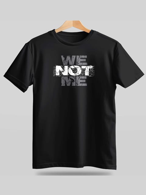 Caslay Sustainable - We not Me Black  Crew Neck Printed T-Shirt