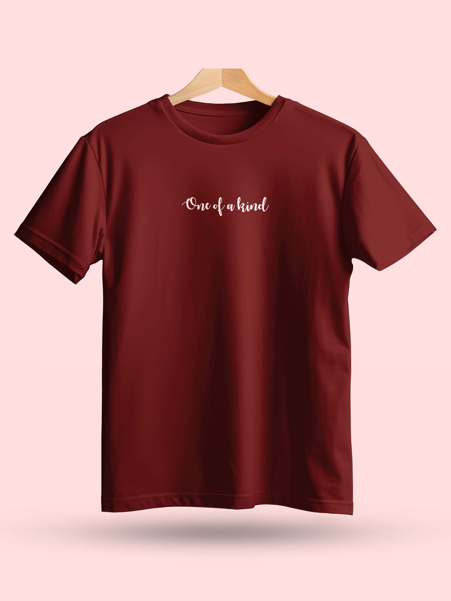 Caslay Sustainable - One Of A Kind - Maroon Crew Neck Printed T-Shirt