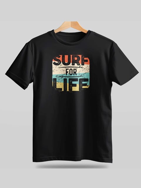 Caslay Sustainable - Sure for Life  Black  Crew Neck Printed T-Shirt