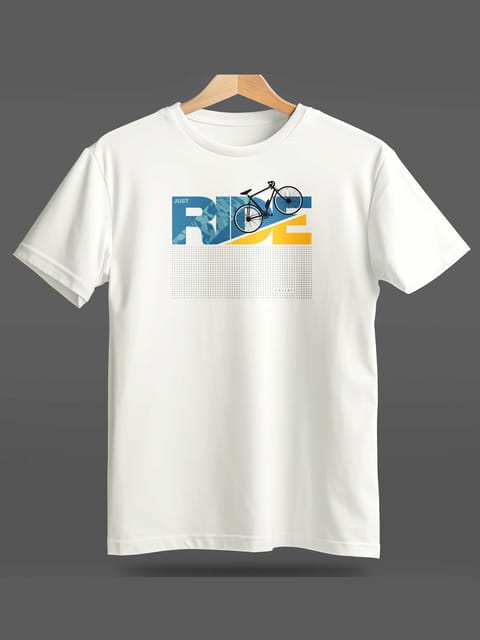 Caslay Sustainable - Ride White Crew Neck Printed T-Shirt