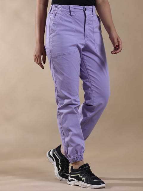 Women Vintage Lilac Jogger Pants