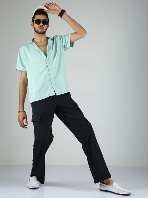 Men Hippie Oversized shirt - Mint