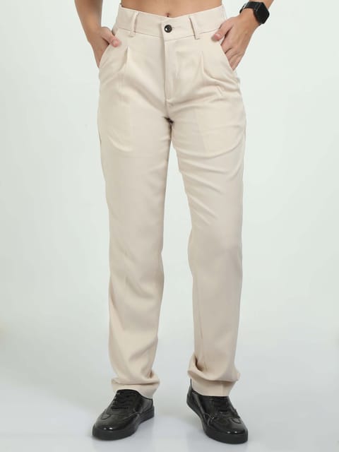 Women Bon Voyage Pleat Pant-Cream