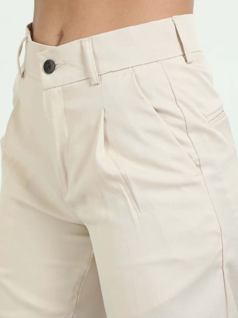 Women Bon Voyage Pleat Pant-Cream