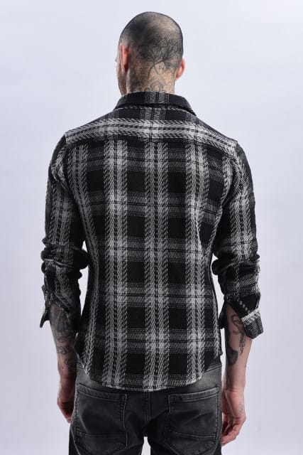 Men Flannel Shirt-Black