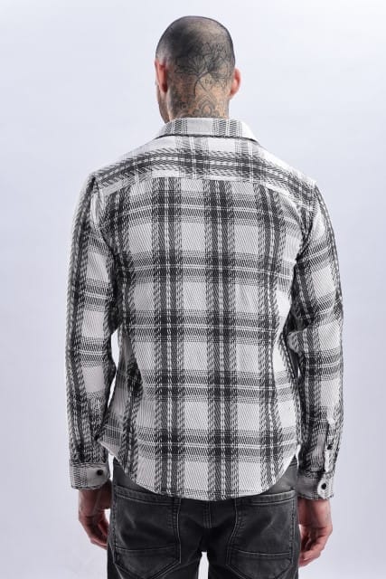 Men Flannel Shirt-Grey