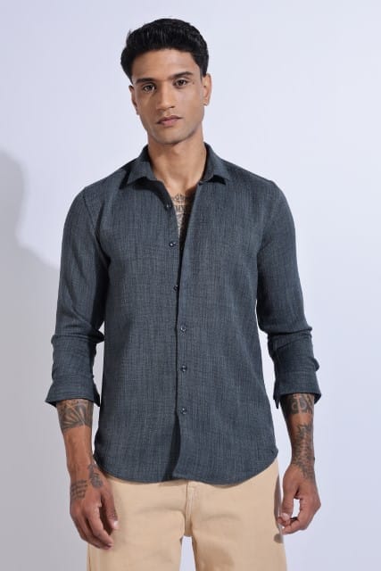 Men Air Like Linen Vintage Shirt-Grey