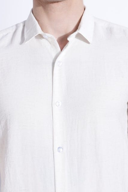 Men Lucas Look Linen Shirt-White