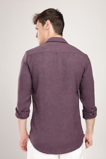 Men Textured Shirt-Lavender