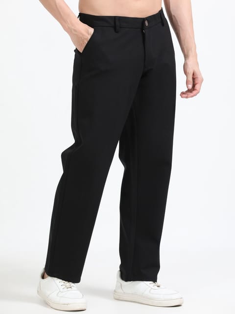 Men Tencil Leisure Trousers-Black