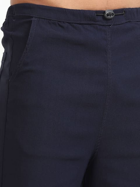 Men Parachute Trousers-Navy