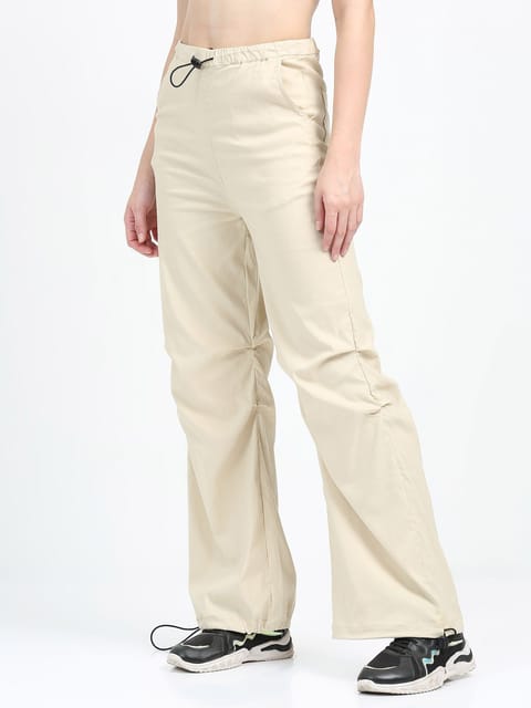 Women Parachute Trouser-Beige