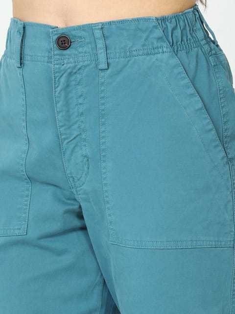 Women Vintage Mint Jogger Pants