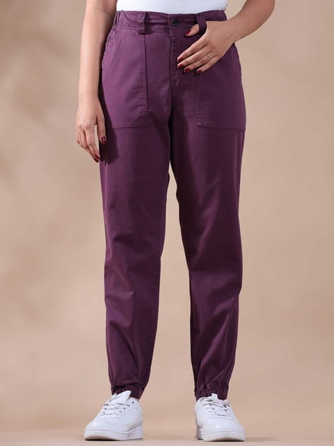 Women Vintage Purple Jogger Pants